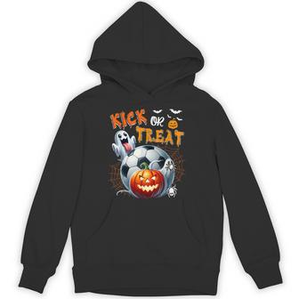 Trick Or Treat Joke Kick Halloween Soccer Player Lover Hoodie - Thegiftio UK