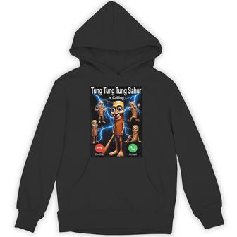 Tung Tung Tung Sahur Is Calling Brainrot N Boy Kids Hoodie - Thegiftio UK