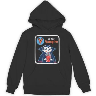 V Is For Vampire Cute Abc Halloween Alphabet Costume Hoodie - Thegiftio UK