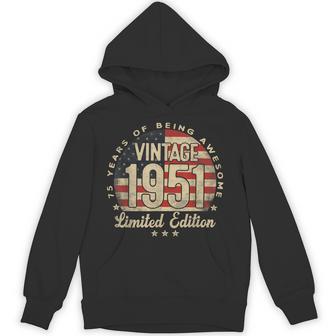 Vintage 1951 Limited Edition Usa Flag 75-Year-Old Age 75 Hoodie - Thegiftio UK