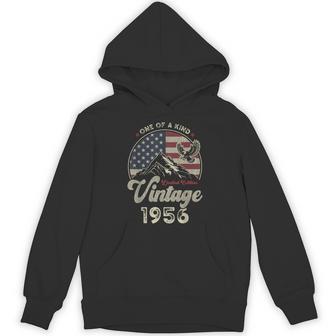 Vintage 1956 American Flag 70Th Birthday Patriotic Eagle Hoodie - Thegiftio UK
