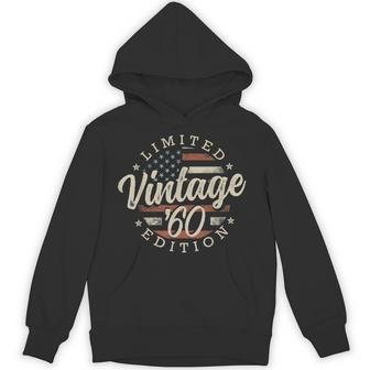 Vintage 1960 Limited Edition Usa Flag 66Th Birthday Hoodie - Thegiftio UK