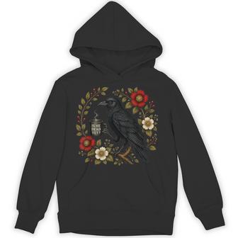 Is He Vintage Dead Yet Dark Crow Raven Bird Humor Hoodie | Seseable UK