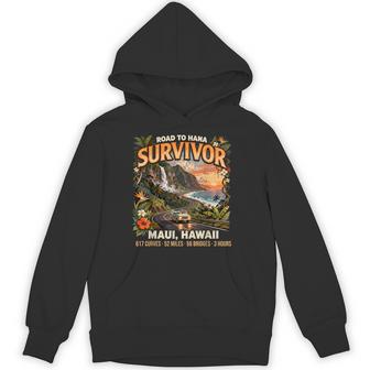 Vintage Road To Hana Survivor Hawaii Scenic Drive Souvenir Hoodie - Thegiftio UK