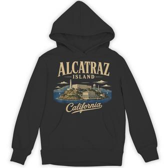 Vintage Travel Poster Alcatraz Island Hoodie - Thegiftio UK