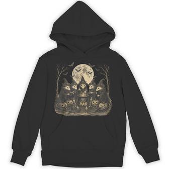 Vintage Witch Opossum Moon Ritual Animal Halloween Hoodie - Thegiftio UK