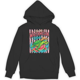Do The Watermelon Crawl Turtle Girly Striped Summer Hoodie - Monsterry