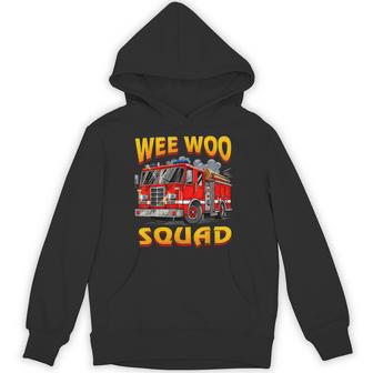 Wee Woo Squad Firefighter Truck Lover Fireman Crew Family Hoodie - Thegiftio UK
