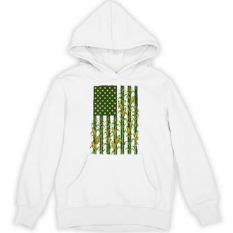 Back Vintage Corn American Flag Patriotic Farmer Farm Flag Hoodie | Seseable UK