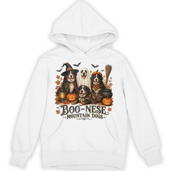 Boo-Nese Mountain Dogs Halloween Pumpkin Witch Spooky Dog Hoodie - Thegiftio UK