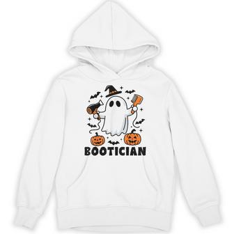 Bootician Beautician Halloween Ghost Hair Stylist Hoodie - Thegiftio UK