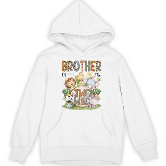 Brother Of The Two Wild Safari Jungle 2Nd Birthday Boy Hoodie - Thegiftio UK