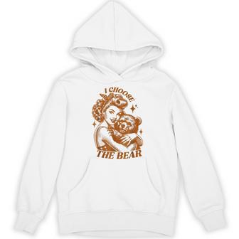 I Choose The Bear Vintage Retro Hoodie - Thegiftio UK