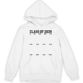 Class Of 2039 Grow With Me Handprint K To 12 Kindergarten Hoodie - Thegiftio UK