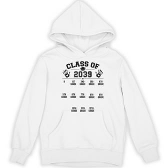 Class Of 2039 Grow With Me Handprints Hoodie - Thegiftio UK