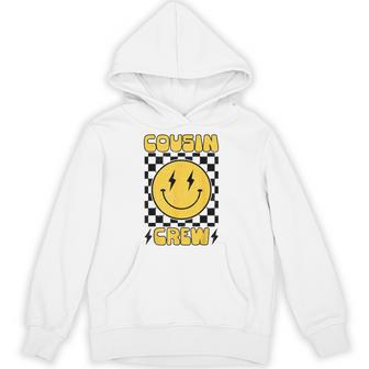 Cousin Crew Retro Smile Face Happy Face Cousin Matching Hoodie - Thegiftio UK