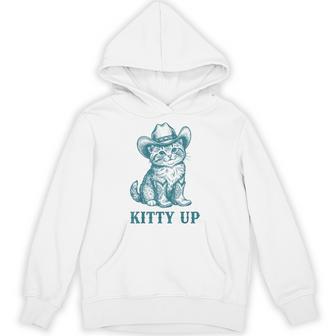 Cowboy Cat Kitty Up Vintage Western Cat Hoodie - Thegiftio UK