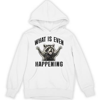 What Is Even Happening Raccoon Meme Vintage Hoodie - Thegiftio UK