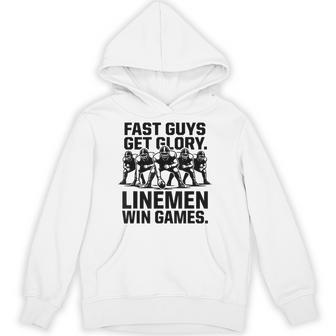 Fast Guys Get Glory Linemen Win Football Games Hoodie - Thegiftio UK