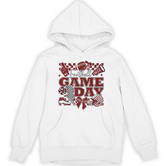 Football Game Day Touchdown Season Cheer Team Spirit Maroon Hoodie - Thegiftio UK
