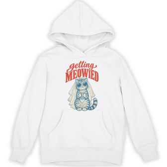 Getting Meowied Cat Bride Wedding Humor For Couples Hoodie - Thegiftio UK
