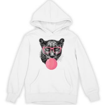 Panther Glasses Blowing Bubble Gum Cute Panther Hoodie - Thegiftio UK