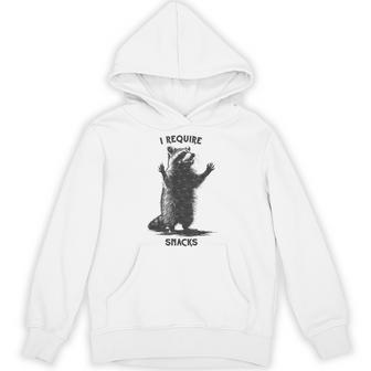 I Require Snacks Raccoon Hoodie - Thegiftio UK