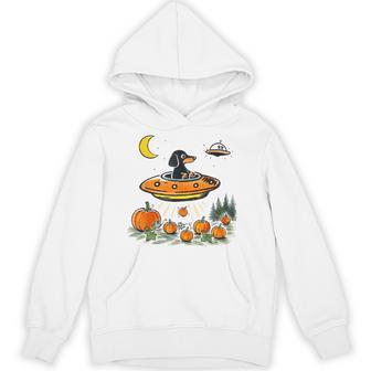 Halloween Dachshund Spooky Ufo Pumpkin Dog Humor Hoodie - Thegiftio UK