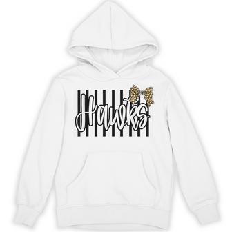 Hawks School Spirit Game Day Leopard Print Bow Hawk Pride Hoodie - Thegiftio UK