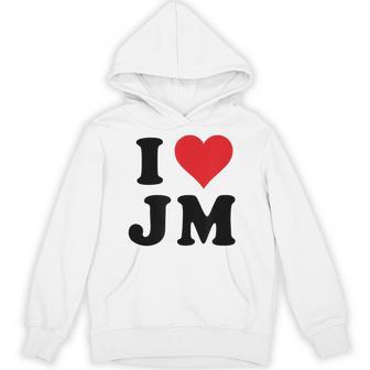 I Heart Jm Initials I Love JM First And Last Name J M Hoodie - Thegiftio UK