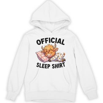 Kawaii Sleeping Highland Cow Official Sleep Nightgown Hoodie - Thegiftio UK