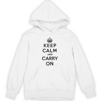 Keep Calm And Carry On Poster Vintage Hoodie - Thegiftio UK
