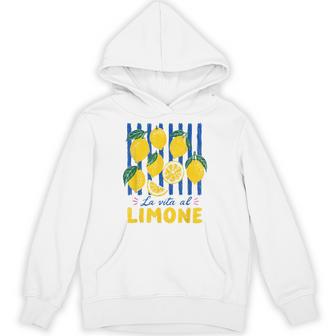 La Vita Al Limone Italian Lemon Amalfi Italy Summer Citrus Hoodie - Thegiftio UK
