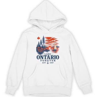 Lake Ontario Forever Canada Vintage Sunset Hoodie | Seseable UK