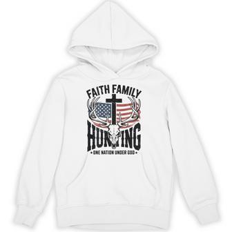 Men's Faith Family Hunting Patriotic American Flag Deer Hunt Hoodie - Thegiftio UK