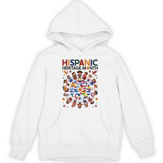 National Hispanic Heritage Month Kids Countries Flags Hearts Hoodie - Thegiftio UK