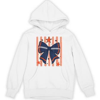 Navy Blue & Orange Game Day Team Spirit Football Cheer Hoodie - Thegiftio UK