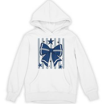 Navy Blue & White Game Day Team Spirit Football Cheer Hoodie - Thegiftio UK