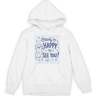 Otterly Happy To See You Back To School Otter Striped Hoodie - Thegiftio UK