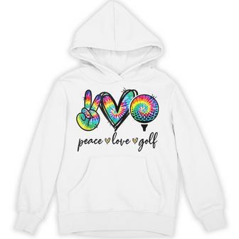 Peace Love Golf Tie Dye Golf Lovers Hoodie - Thegiftio UK