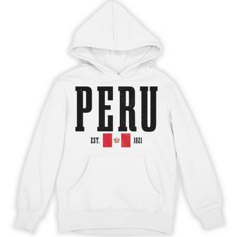 Peru Est 1821 Peruvian Flag Roots Pride Vintage Peru Comfort Colors Crop Top Hoodie - Thegiftio UK