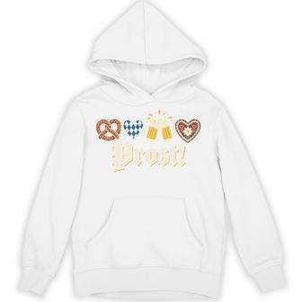Prost German Oktoberfest Beer Pretzel Bavaria Comfort Colors Crop Top Hoodie - Thegiftio UK