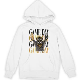 Raccoon Football Game Day Touchdown Team Spirit Black & Gold Hoodie - Thegiftio UK
