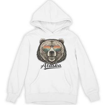 Retro Vintage Sunglasses Bear Alaska Hoodie | Seseable UK