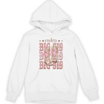 Rodeo Big Sis Pink Boots Coquette Cow-Girl Birthday Party Hoodie - Thegiftio UK