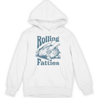 Rolling Fatties Vintage Cute Cat Lover Owner Kitty Hoodie - Monsterry