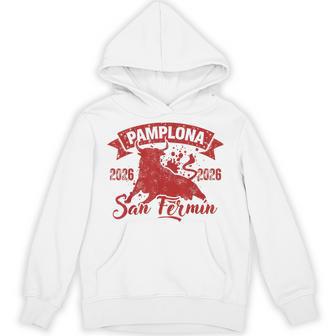 San Fermín 2026 Running Of The Bulls Pamplona Spain Fiesta Hoodie - Thegiftio UK