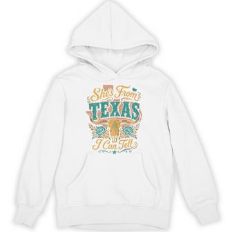 Shes From Texas I Can Tell Western Cowgirl Country Hoodie - Thegiftio UK