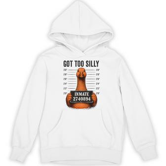 Got Too Silly Prison Meme Orange Inmate Jail Halloween Hoodie - Thegiftio UK