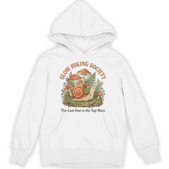 Slow Hiking Society The Last One To The Top Wins Hoodie - Thegiftio UK